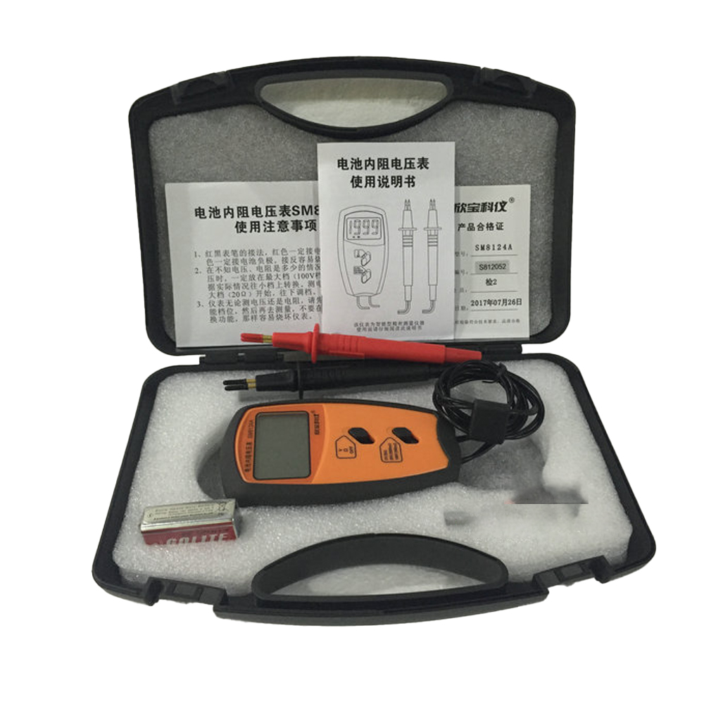 Battery Internal Resistance Tester Four Wire - SM8124A Dört Telli Taşınabilir Pil İç
