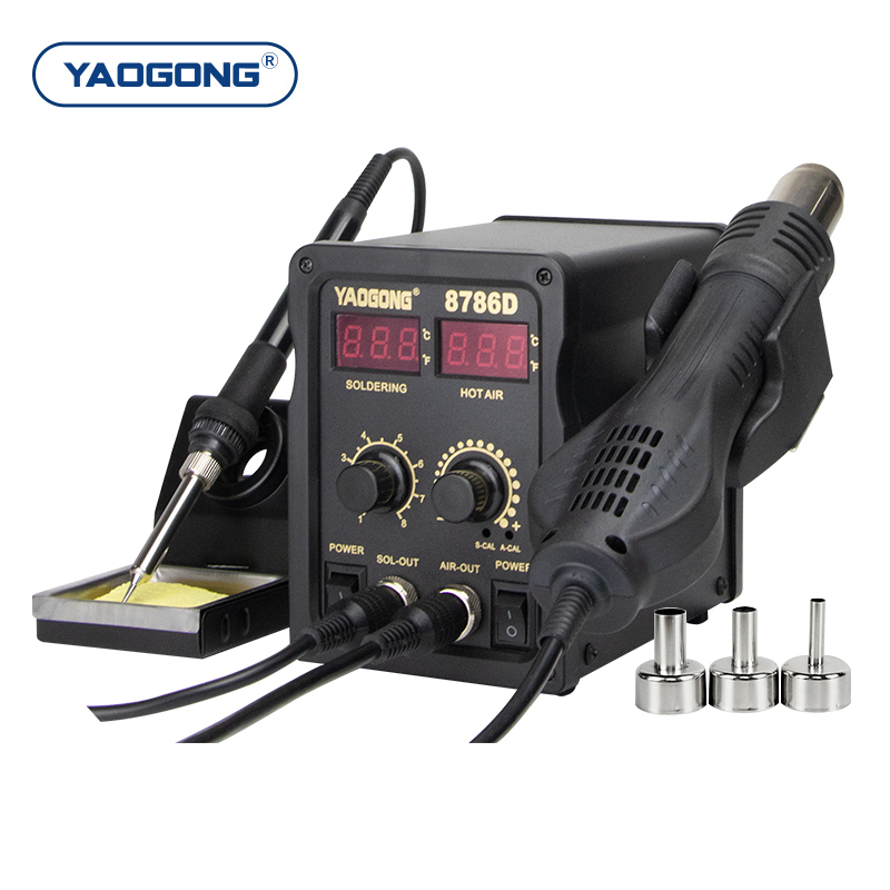 YAOGONG 8786D 2'si 1 Arada Dij - Smd Rework Station Hot Air Soldering 2 In 1 incelemesi ve fiyatı