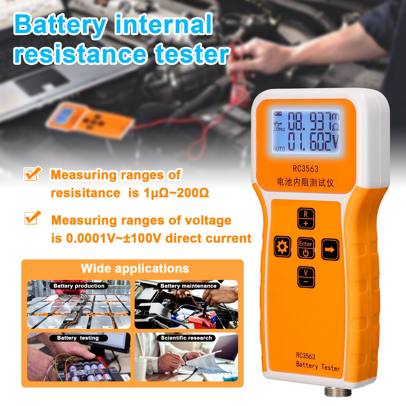 200Ohm 100V El Tipi Pil Dahili - Battery Internal Resistance Tester Four Wire incelemesi ve fiyatı