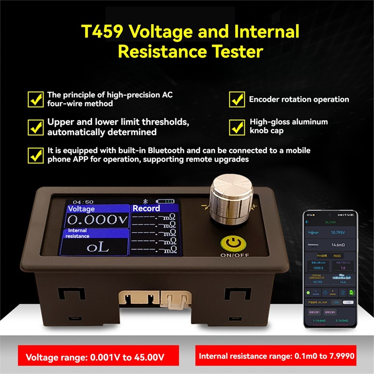 ABGN T459 DC 5V Dört Telli Pil - Battery Internal Resistance Tester Four Wire incelemesi ve fiyatı